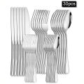 6/30pcs Stainless steel cutlery set steak knife and fork dessert fork and spoon high-end suitable for restaurants and hotels. 