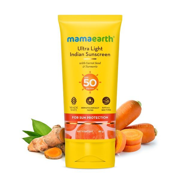 Mamaearth Ultra Light Indian Sunscreen SPF 50PA++ 80g
