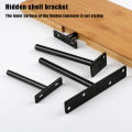 Hidden Floating Shelf Bracket Wall Shelf Kitchen Shelf, Fireplace Mantel Bracket Invisible Wall Mount Bracket for Home & Office. 