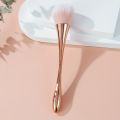 Rose Golden Fan Makeup Brush,Cosmetic Brush Loose Powder Brush ,Highlighting Brush Blush Brush-Soft Hair Makeup Fixing. 