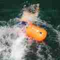 Swimming pool Buoy Tow Floats Inflatable Life Saving Swim Buoy PVC Inflated Air Drying Bag Drift Bag  pool accessory Open Water. 