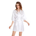 Champagne bathrobe bride satin-silk kimono women bridal party sister team mother shower sleepwear bridesmaid wedding short robes. 