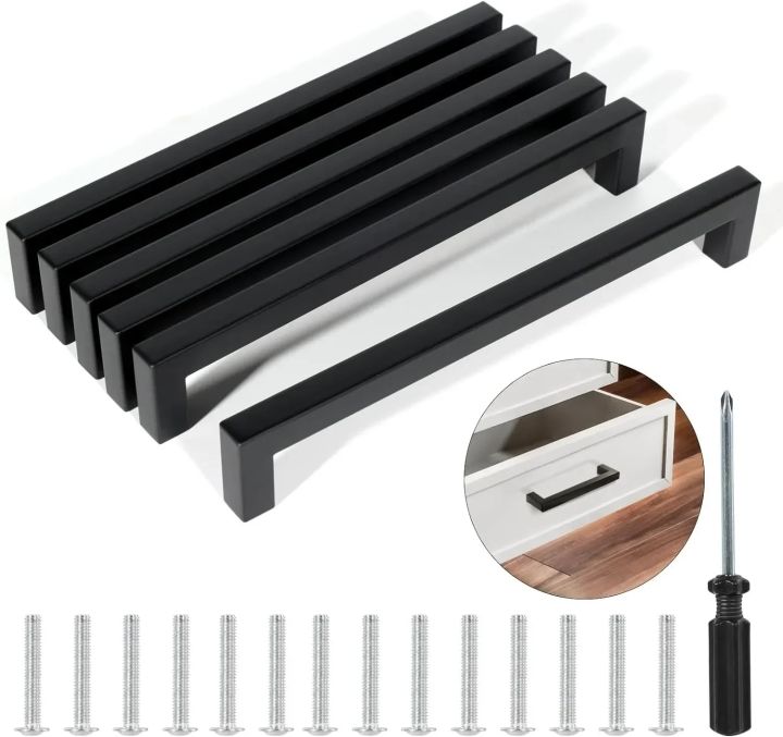 6pcs%20Square%20Furniture%20Hardware%20Cabinet%20Handle%20Stainless%20Steel%20Door%20Knobs%20Cupboard%20Drawer%20Pulls%2064mm%20128mm%20160mm%20224mm%20256mm%20-%20Image%207
