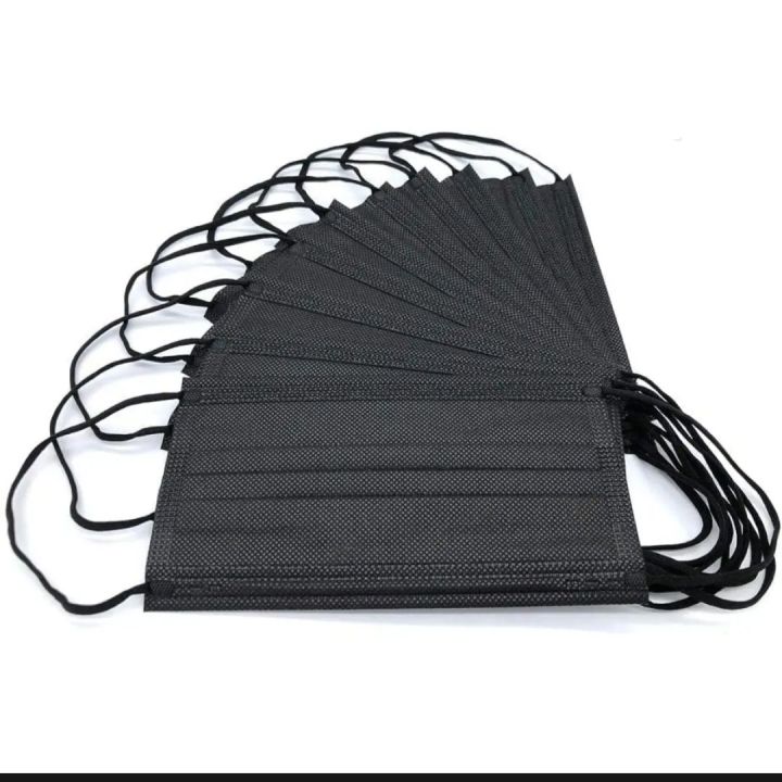 Black disposable face mask mask 50pcs pack for kids and adult for
