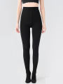 Women'S Extra Black Tights,Medium Thick, Solid Color, Knit Fabric, Machine Washable, Professional Dry Clean Safe. 