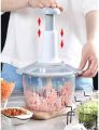 Manual Chopper Hand Operated - Manual Hand-Powered Food Chopper Machine for Meat , Vegetables - Kitchen Gadgets - Chopper Machine hand pump - Kitchen accessories (No Colour Choice) Random Color. 