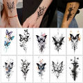 10 Sheets Butterfly Pattern Temporary Tattoos For Women Men Waterproof Flower Fake Tattoo Stickers for Hand.