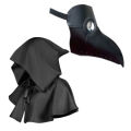 Halloween Plague Doctor Mask and Cloak Costume Props  Long Nose Beak Leather Masks for Adult Reaper Cloak Medieval Black Hat. 