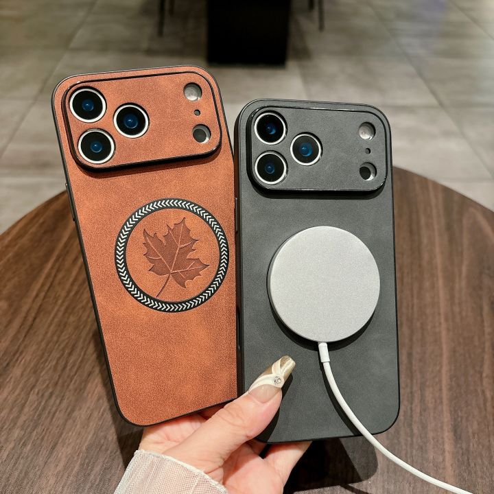 For%20Magsafe%20Magnetic%20Retro%20PU%20Leather%20Maple%20Leaf%20Pattern%20Phone%20case%20for%20iPhone%2017%20Air%2016%20E%2015%2014%20Plus%2013%2012%2011%20ProMax%20Back%20Cover%20-%20Image%203