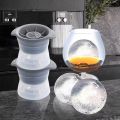 Circular Spherical Ice Cube Tray, Vertical Silicone Ice Hockey Mold, Bar Whiskey, 2Pcs.