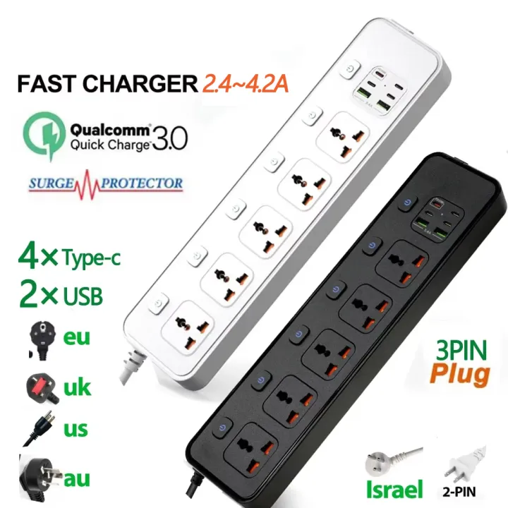 Israel Socket Type Universal Power Strip Socket UK EU KR US AU Israel Japan Plug with USB ...