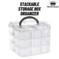 Stackable 2 And 3 Layer Storage Box Organizer. 