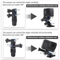 Three-Way Adjustable Arm Extension Pivot Mount For Hero 13 12 11 10 9 8 SJCAM SJ4000 AKASO Insta360 Osmo Action Camera.