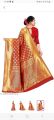 Party wear Kanjiwaram Saree (Orange) with Blouse material. 