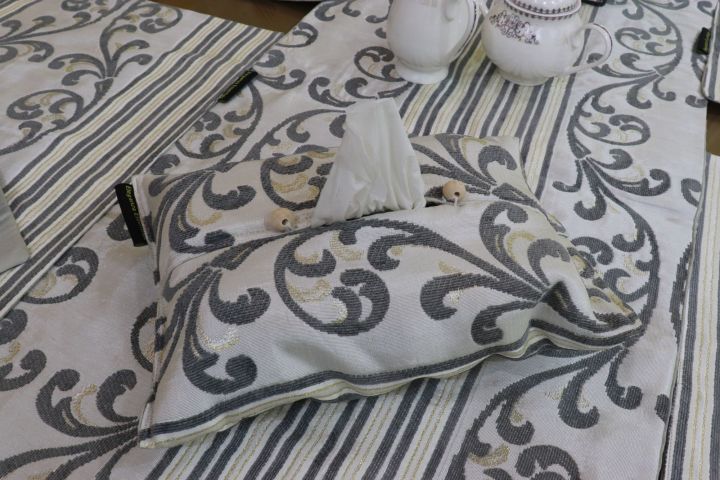 Ivory%20Scroll%20Work%20Dining%20Table%20set%20Table%20Runner%20Table%20Mats%20Tissue%20box%20cover%20and%20cutlery%20Holder%20Dining%20Table%20set%20for%208%20-%20Image%207