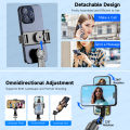 F15 Selfie Stick Tripod with Bluetooth Remote, 6-Section Extendable Pole, 360° Rotation, Fill Light Option, for Phone Vlog. 