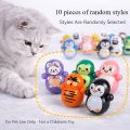 10pcs Cat Rolling Toy for Indoor Use. Self-rolling Cat Toy. No Batteries Required. Random Designs. Lightweight Cat Puzzle Toy.. 