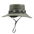Summer Men Bucket Hat Outdoor UV Protection Wide Brim Panama Safari Hunting Hiking Hat Mesh Fisherman Hat Beach Sunscreen Cap.