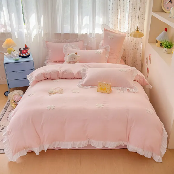 3%20Piece%20Sheet%20Set%20%20pink%20bowknot%20embroidery%20Quilt%20Set%20%EF%BC%8C%20comfortable%20embroidery%20%20Bedding%20Set%20Bedspread%20for%20All%20Season%20-%20Image%206