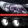 3-inch Devil's Eye Auto Accessories Headlight Led Lenses Retrofit Kits Assembly LED Car Dynamic Lights 12v with Remote Control.
