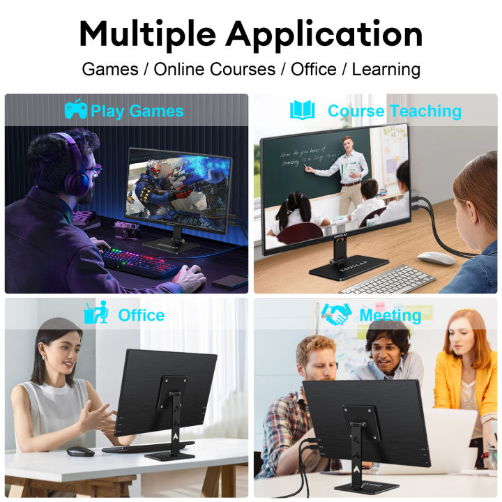 ZEUSLAP%20Rotating%20Portable%20Monitor%20Desk%20Metal%20Stand%20Holder%20For%20VESA%20Mount%20Monitor%20-%20Image%203