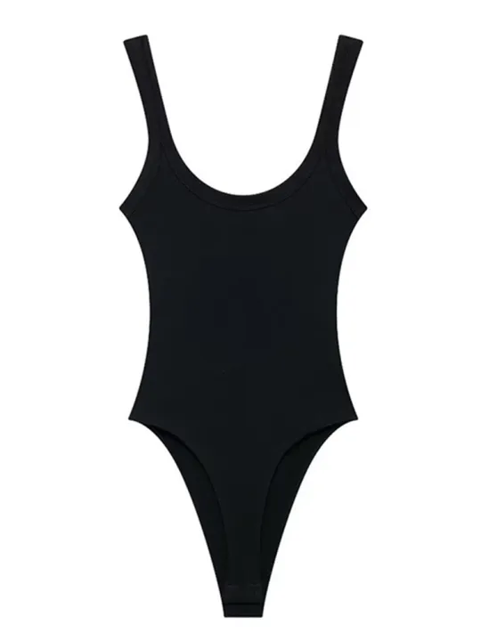 Women's%20Skinny%20Ribbed%20Bodysuits%20O%20Neck%20Straps%20Snap-Button%20%20Fashion%20Female%20Playsuits%20Comfortable%20Stretchy%20Clothing%20-%20Image%203
