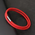 Noter New Arrival Mens Rope Bracelet 4mm Nylon Double Layer Lucky Thread Braclet Nickel Black Detachable Buckle Gift For Him. 
