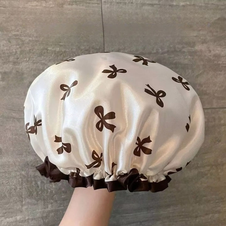 1PC%20Reusable%20Bowknot%20Print%20Shower%20Cap%20Waterproof%20Anti-Smoke%20Kitchen%20Head%20Cover%20Bathroom%20Accessory%20-%20Image%207