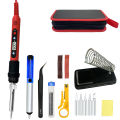 Digital Soldering Iron Set Kit 80W with ON/OFF Switch Adjustable Temperature LCD Welding Tools Ceramic Heater Soldering Tips. 