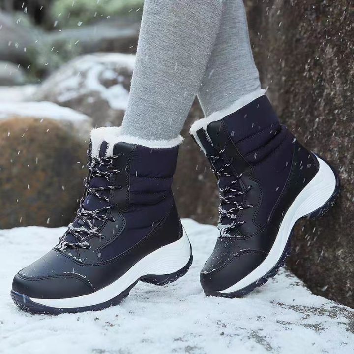 Women%20Boots%20Waterproof%20Heels%20Boots%20For%20Winter%202023%20Tren%20Platform%20Ankle%20Boots%20Keep%20Warm%20Snow%20Shoes%20Plush%20Outdoor%20Short%20Boots%20-%20Image%204