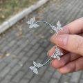 Korean Style Butterfly Ear Clips Without Piercing For Women Sparkling Zircon Ear Cuff Clip Earrings Wedding Party Jewelry Gifts. 