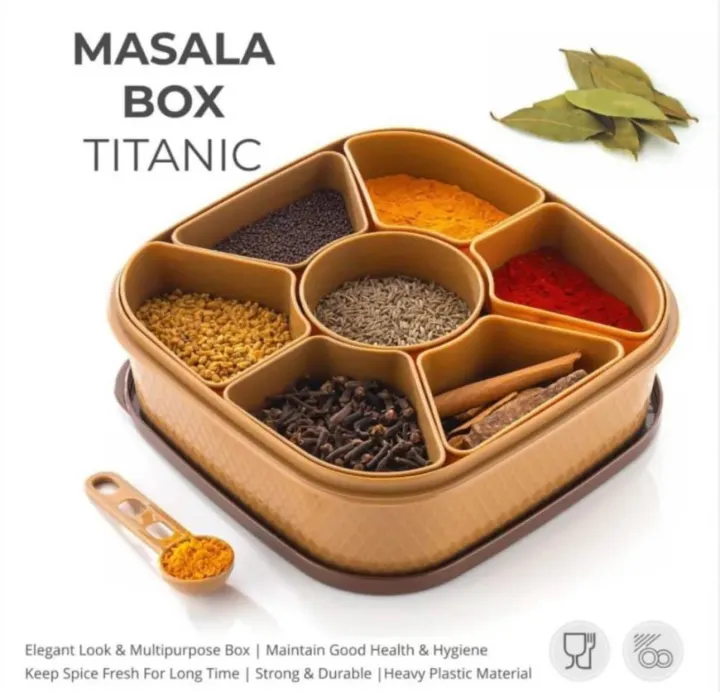 Masala Set 7 Section Masala Box, 700ml Masala Container For Kitchen, Multipurpose ...