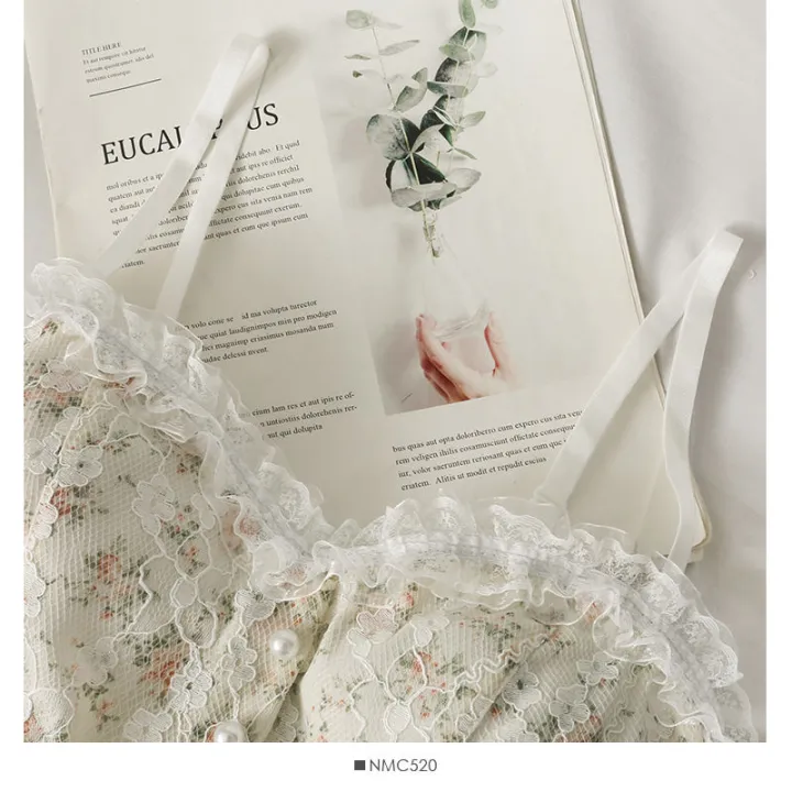 1PC%20Women's%20Camisole%20Summer%20French%20Lace%20Floral%20Ruffle%20No%20Steel%20Ring%20With%20Chest%20Pad%20Girl%20Bottoming%20Shirt%20Tank%20Top%20-%20Image%206