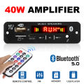 DC 12V  Bluetooth 5.0 MP3 Decoding Board 40W Amplifier Audio DIY MP3 Player Car FM Radio Module TF 3.5mm Mic USB Record Call. 