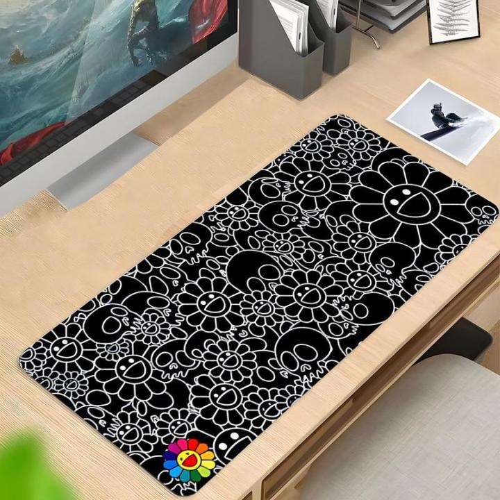 Art%20Skull%20Flower%20Gaming%20Mouse%20Pad%EF%BC%8CLarge%20Non-Slip%20Locking%20Edge%EF%BC%8CAesthetic%20Washable%20%20Desk%20Pad%20for%20Home%20Office%EF%BC%8CGamer%20-%20Image%202