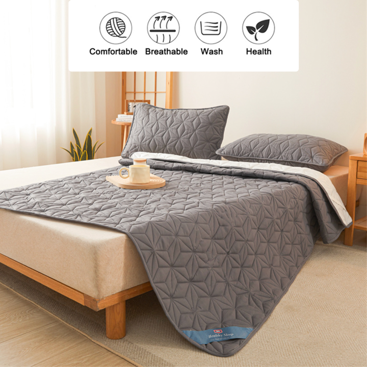 Waterproof%20Mattress%20Topper%20with%20Elastic%20Band%20Quilted%20Protector%20Pad%20Bedspread%20Winter%20Mattress%20Cover%20for%20Single/Double%20Bed%20140/160%20-%20Image%204