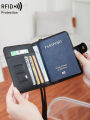 Minimalist Solid Color Passport Bag Multi functional ID Card Bank Card Passport Holder PU Leather Wallet Set Travel Accessories. 