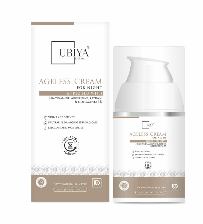 Ubiya Derma Agless Cream Enriched With Niacinamide And Bio-Placenta 50g
