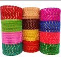 Fancy Women Classic UNBREAKABLE Valvet Glass Bangles 10 Colors set Best for Gift for Girls. 