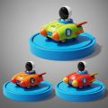 Kids car toy car model toy rocket shape plush astronaut strong durable 4 colors available. 
