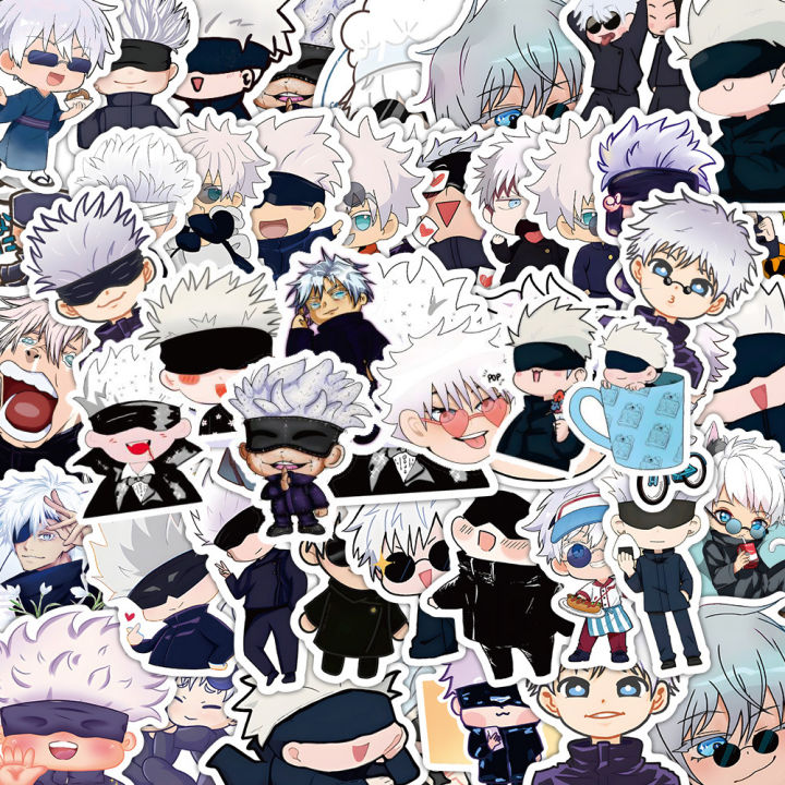 Sticker Gojo 10/30/60pcs Jujutsu Kaisen Satoru Gojo Cartoon Stickers Anime Decals ...