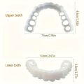 4 pieces of white dentures - adjustable upper and lower dentures for men and women, comfortable fit and natural smile. 