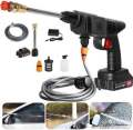 Cordless high Pressure car washer . Wireless pressure washer . Solar washer .bike washer . Rechargeable Portable Power Cleaner with Multi-Function Nozzle Suitable for Car Washing Gardening. 