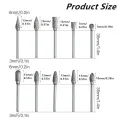 10pcs Carbide Burr Set, Hard Alloy Tungsten Steel Double Cut Rotary File Milling Cutter Head, Woodworking Grinding Carvin. 