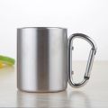 220/300ml Camping Travel Stainless Steel Cup Carabiner Hook Handle Picnic Water Mug Outdoor Travel Hike Cup Portable Mug. 
