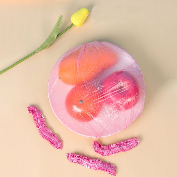80pcs%20Shower%20Cap%20Head%20Cover%20Elastic%20Plastic%20Thickened%20Pink%20Round%20Cover%20Food%20Kitchen%20Bathroom%20Accessories%20Food%20Preservation%20Bag%20-%20Image%203