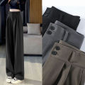 2025 Female High Waisted Wide Leg Pants Spring Women Concise Fashion Suit Trousers Lady Chic Korean Designer Solid Color Slacks.