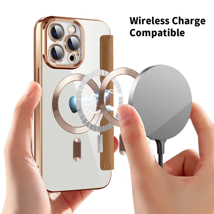 Xiaoxiangfeng%20Flip%20Card%20holder%20All-inclusive%20Phone%20Cases,For%20iPhone16%2015%2014%2013%20Pro%20Max%20Magsafe%20Wireless%20Charging%20Protective%20Case%20-%20Image%203