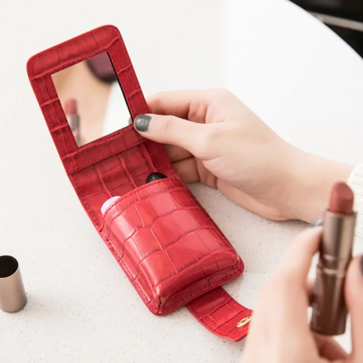 Mini%20Portable%20Lipstick%20Bag%20With%20Mirror,Minimalism%20Small%20Cosmetic%20Bag%20With%20Button,%20Crocodile%20Embossed%20Women's%20Makeup%20Storage%20Case%20-%20Image%204
