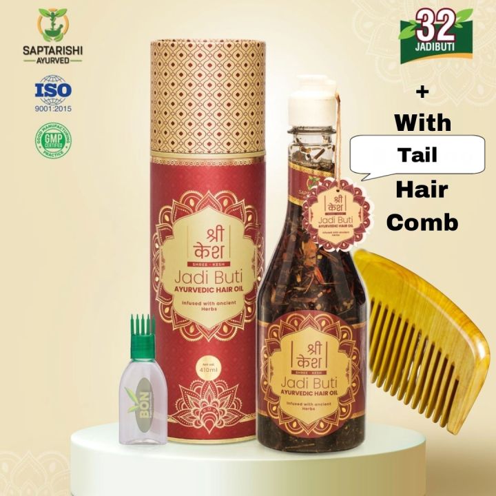 Shree Kesh Jadi Buti Ayurvedic Hair Oil 410ml With Hair Comb